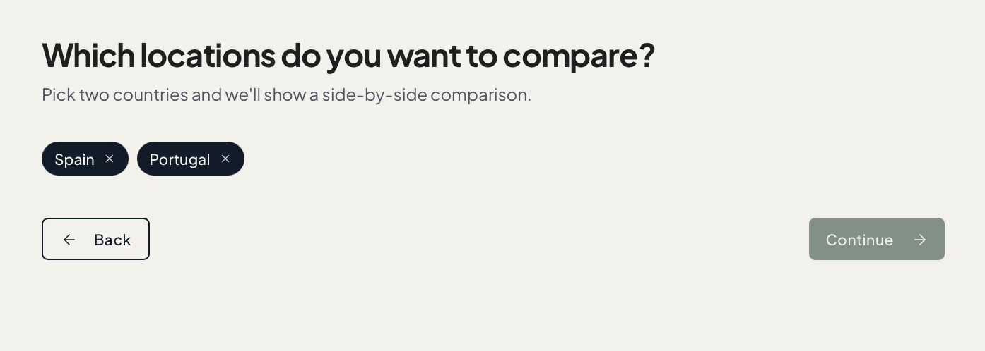 Neoria β which locations do you want to compare?